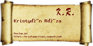 Kristyán Róza névjegykártya